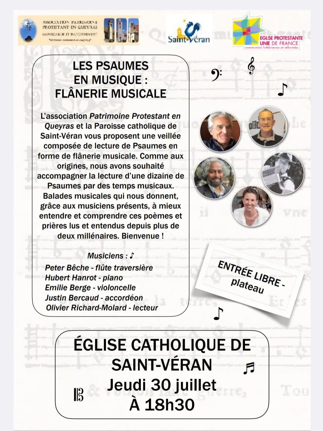 affiche les psaumes en musique